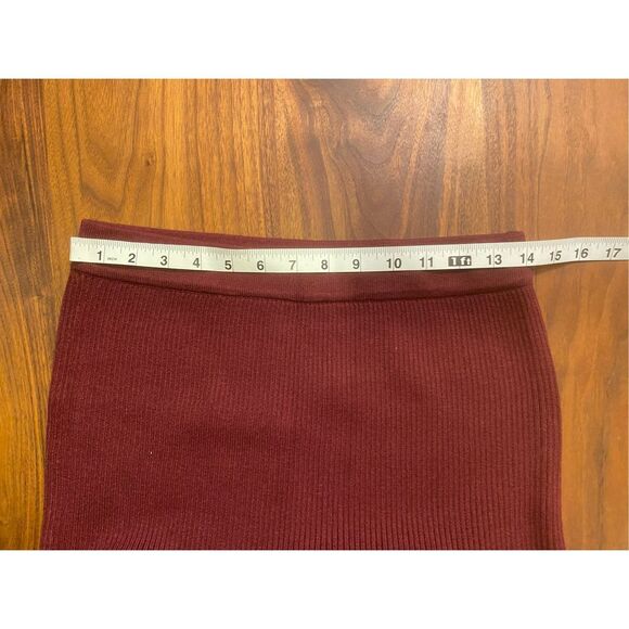 Fortune + Ivy Women's Burgundy Annella Fitted Ribbed Top & Skirt Set Small NWT - Picture 9 of 16